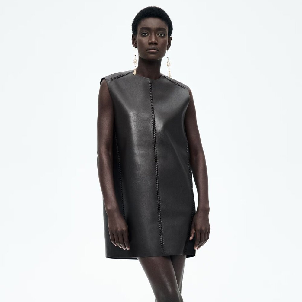 BRAND NEW H & M Braided-Detail Coated Dress